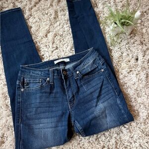 Dark Blue Skinny dark wash, Kan Can fashion denim Jeans for Women